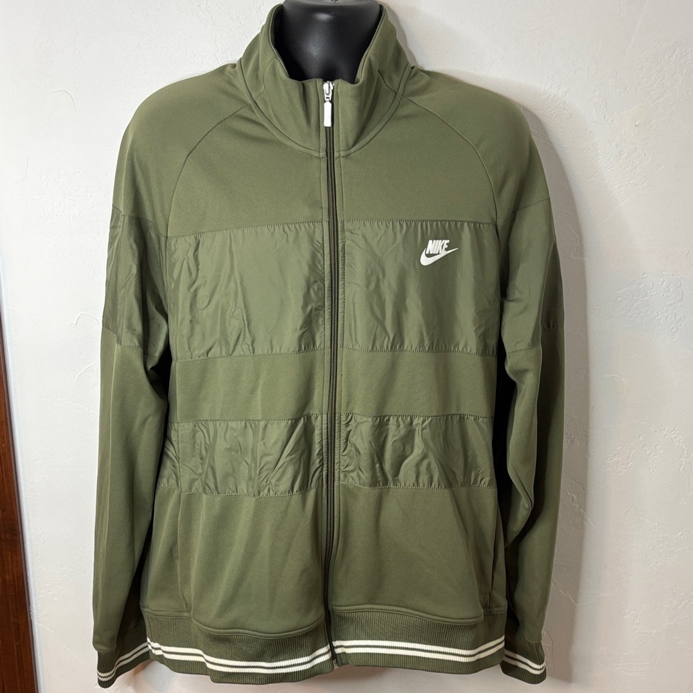 Nike Men's Olive Windbreaker Track Jacket Size XXL